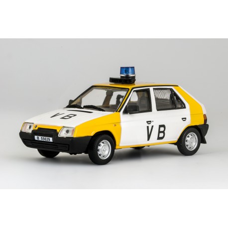 1988 Škoda Favorit 136 L − Veřejná bezpečnost − ABREX 1:43, s majákem AZD 500/501 − CAL 1:43