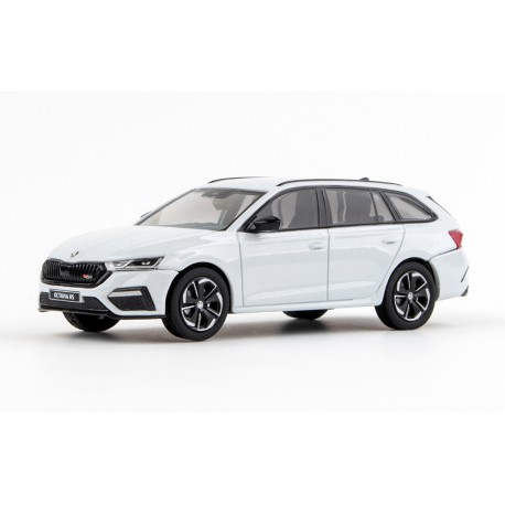 2020 Škoda Octavia IV Combi RS − bílá Moon metalíza − ABREX 1:43