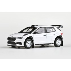 2022 Škoda Fabia IV RS Rally2 − kola na šotolinu, 14paprskové disky − tovární bílá − ABREX 1:43