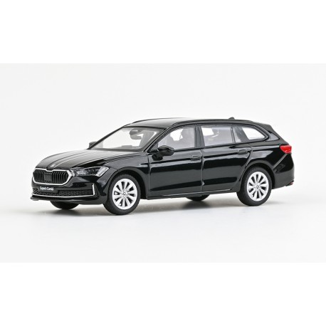 2023 Škoda Superb IV Combi – černá Ebony metalíza − Abrex 1:43